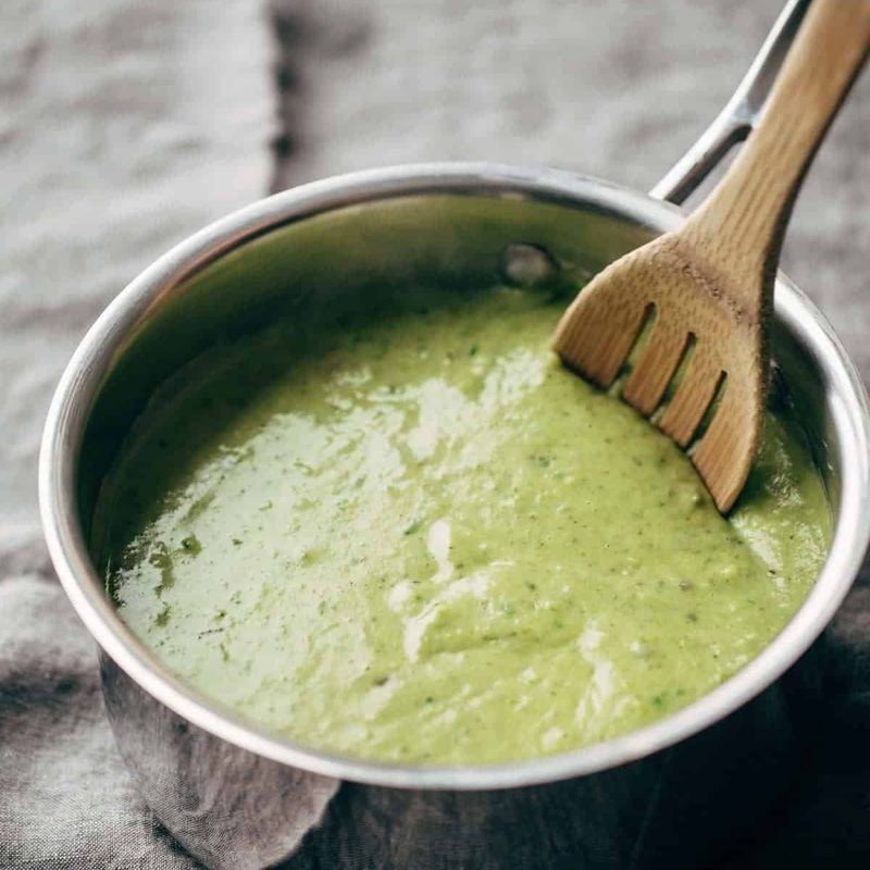 A picture of Creamy Spinach and Roasted Poblano Sauce