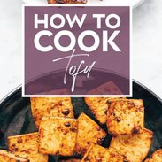 Tofu on plates that says "How to cook tofu"